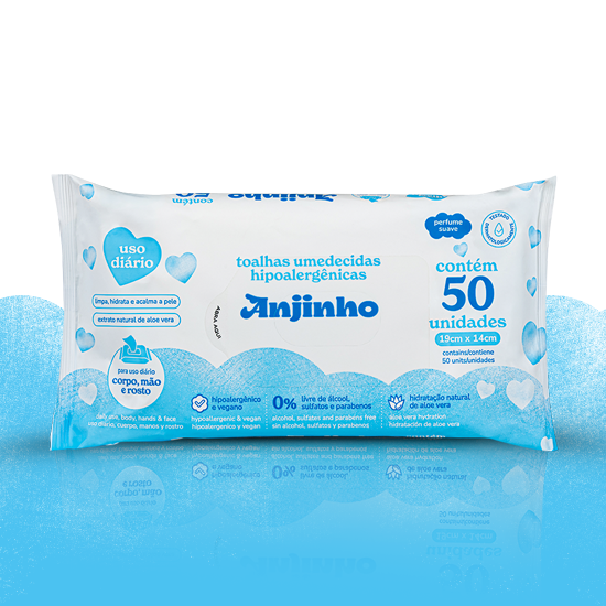 Toalha Umedecida Uso Diário 50un.